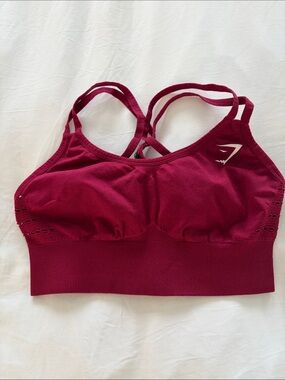 Gymshark Burgundy Seamless Strappy Sports Bra